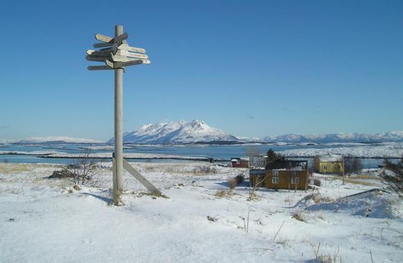 Utsikt fra Hundtuva en vinterdag.
